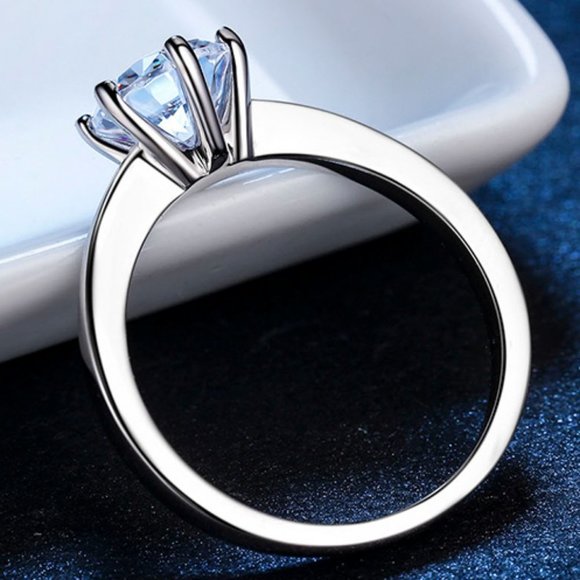 NEW 1ct Solitaire Diamond 925 Sterling Silver Ring - Picture 5 of 8